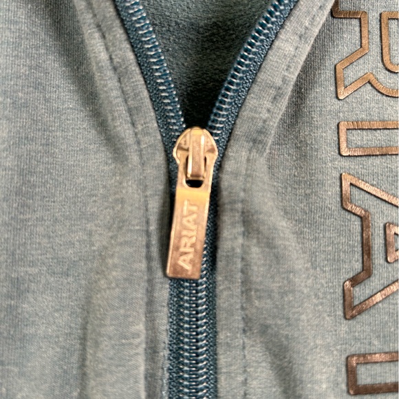 ARIAT Team Logo Full Zip Sweatshirt Teal Blue Women Small - Picture 7 of 13